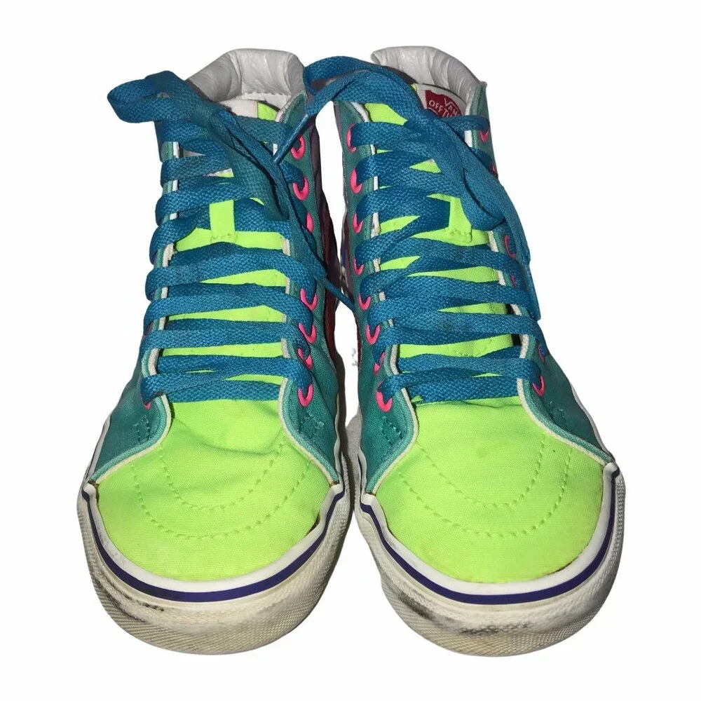 Rare Vans Vintage 1990's Color Block Sneakers B S 4 Boys Girls Retro